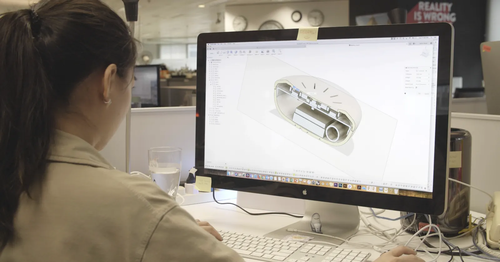 A section view of the device modelled in CAD.
